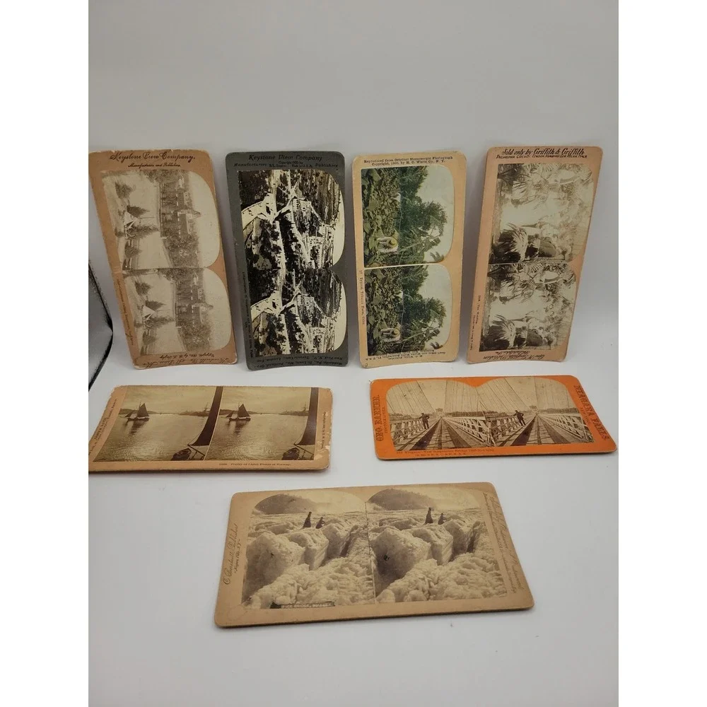 Lot 7 Antique Stereoview Cards Boer War South Africa Niagara Bridge Cuba Photo